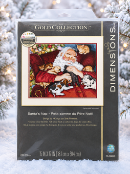 Dimensions 70-08836 Santa&rsquo;s Nap &mdash; набір для вишивання хрестиком &laquo;Дрімота Санти&raquo;, серія Gold Collection