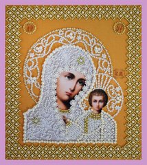 P-206 Набор для вышивки бисером "Казанская Икона Божией Матери. Венчальная пара (золото)"