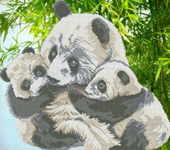ФЧК-3122 Материнская любовь белой панды. Схема для вышивки бисером Феникс